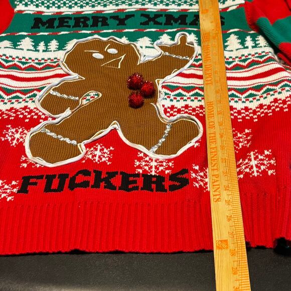 Spencer’s Adult Christmas Sweater XXL Funny Gingerbread Holiday Ugly Xmas Party - Picture 4 of 5